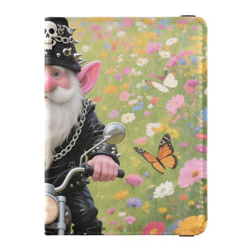 Reisepass- und Impfkartenetui aus Leder, Kombi-Reisepasshülle mit Impfkartenschlitz, Reisepasshülle, Combo mit Impfkartenfach, für Männer und Frauen, wasserdicht, 1-Biker Wichtelkunst, 1 size, Modern von GuoChe