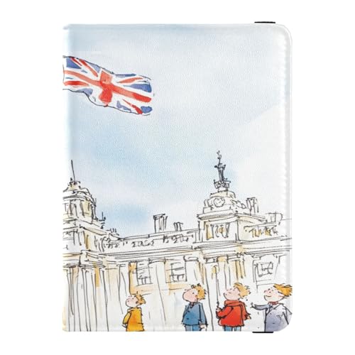 Reisepass- und Impfkartenetui aus Leder, Kombi-Reisepasshülle mit Impfkartenschlitz, Reisepasshülle für Damen und Herren, wasserdicht, Flagge – Zeremonie-Szene, 1 size, Modern von GuoChe