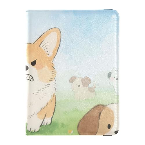 Reisepass- und Impfkartenetui aus Leder, Kombi-Reisepasshülle mit Impfkartenschlitz, Reisepasshülle für Damen und Herren, wasserdicht, Friends Fun, 1 size, Modern von GuoChe