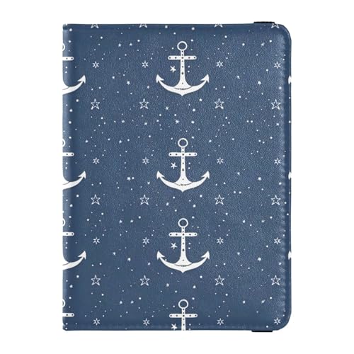 Reisepass- und Impfkartenetui aus Leder, Kombi-Reisepasshülle mit Impfkartenschlitz, Reisepasshülle für Damen und Herren, wasserdicht, Halbmond-Haken, Ozeanmuster, 1 size, Modern von GuoChe