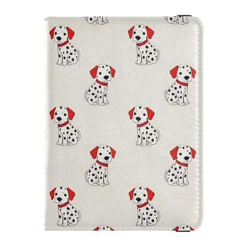 Reisepass- und Impfkartenetui aus Leder, Kombi-Reisepasshülle mit Impfkartenschlitz, Reisepasshülle mit RFID-Blockierung, für Damen und Herren, wasserdicht, Dalmatiner-Hunde-Wiederholungsmuster, 1 von GuoChe