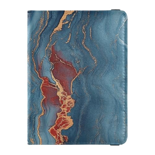 Reisepass- und Impfkartenetui aus Leder mit Marmor-Textur, Reisepasshülle mit Impfkartenschlitz, Reisepasshülle mit RFID-Blockierung, für Damen und Herren, wasserdicht von GuoChe