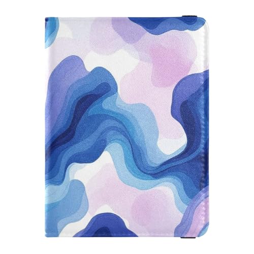 Reisepass- und Impfkartenhalter aus Leder, Combo Reisepasshülle, Reisedokumente, Brieftasche, Reisepasshülle, Combo mit Impfkartenfach, für Männer und Frauen, wasserdicht, Aquarell, Violett, 1 size von GuoChe