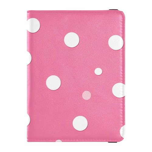 Reisepass- und Impfkartenhalter aus Leder, Combo Reisepasshülle, Reisedokumente, Brieftasche, Reisepasshülle für Damen und Herren, wasserdicht, Gepunktetes Rouge-Muster, 1 size, Modern von GuoChe