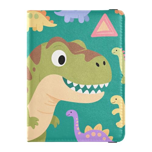 Reisepass- und Impfkartenhalter aus Leder, Kombi, Reisepasshülle, Reisepasshülle für Damen und Herren, wasserdicht, Dinosaurier-Party-Druck, 1 size, Modern von GuoChe