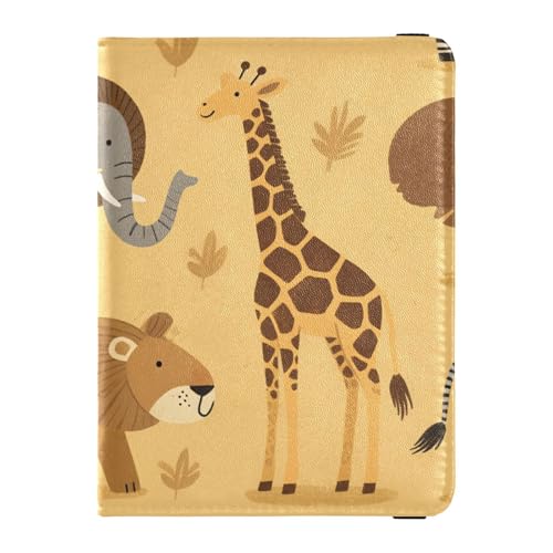 Reisepass- und Impfkartenhalter aus Leder, Kombi, Reisepasshülle, Reisepasshülle für Damen und Herren, wasserdicht, Savannah-Tiermuster, 1 size, Modern von GuoChe