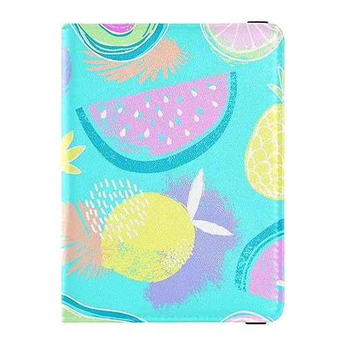 Reisepasshülle für Damen, Ananas, Zitrone, Premium-PU-Leder, Reisezubehör, 14,5 x 10,9 cm, Ananas Zitrone, Einheitsgröße von GuoChe