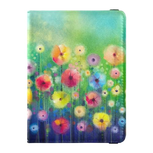 Reisepasshülle für Damen, Aquarell-Blume, kreativ, PU-Leder, Reisegeschenk, 14,5 x 10,9 cm, Bunt, Einheitsgröße von GuoChe