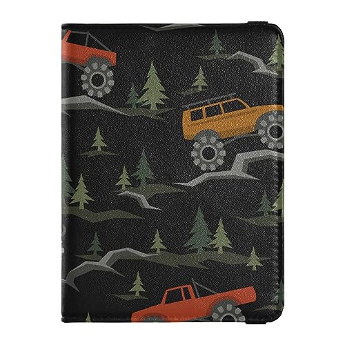 Reisepasshülle für Damen, Autos, Off-Road, kreatives PU-Leder, Reisegeschenk, 14,5 x 10,9 cm, Cars Off Road Schwarz, Einheitsgröße von GuoChe