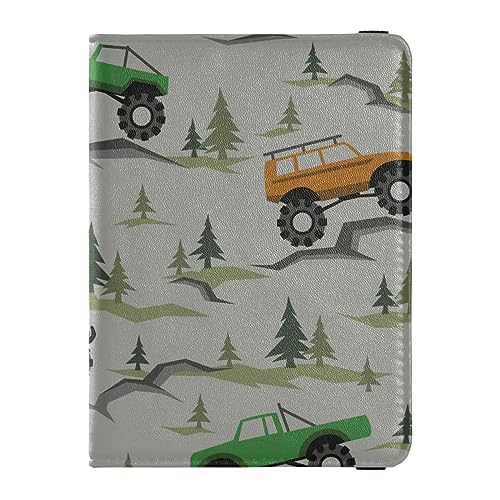 Reisepasshülle für Damen, Autos, Off-Road, kreatives PU-Leder, Reisezubehör, 14,5 x 10,9 cm, Autos Off Road, Einheitsgröße von GuoChe