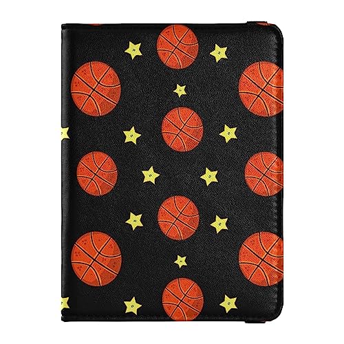 Reisepasshülle für Damen, Basketball-Stern, kreativ, PU-Leder, Reisezubehör, 14,5 x 10,9 cm, Basketball, Einheitsgröße von GuoChe