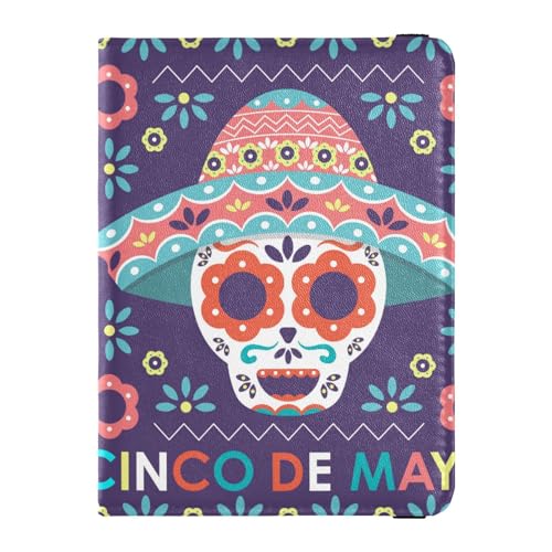 Reisepasshülle für Damen, Cinco de Mayo, Urlaub, Mexiko, kreatives PU-Leder, Reisezubehör, 14,5 x 10,9 cm, Bunt, Einheitsgröße von GuoChe