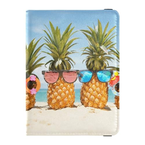 Reisepasshülle für Damen, Familie, lustig, attraktiv, Ananas, Premium-PU-Leder, Reisezubehör, 14,5 x 10,9 cm, Bunt, Einheitsgröße von GuoChe