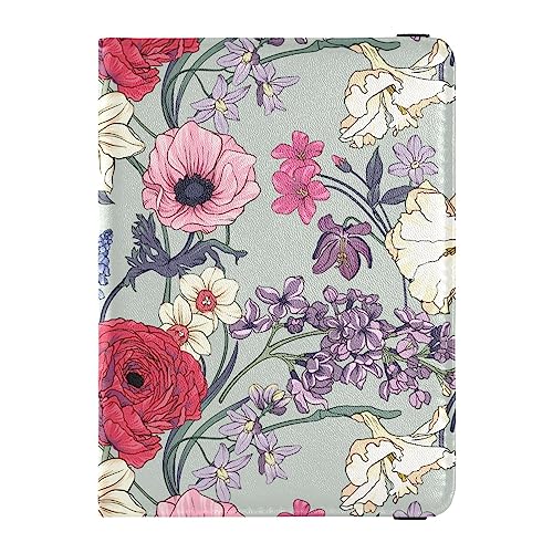 Reisepasshülle für Damen, Frühlingsblumen, Premium-PU-Leder, Reisezubehör, 14,5 x 10,9 cm, Floral, Einheitsgröße von GuoChe