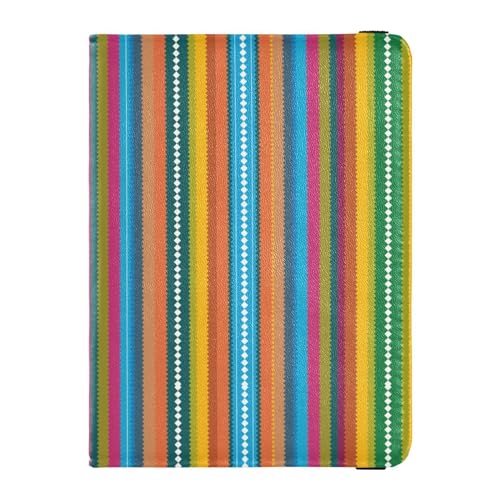 Reisepasshülle für Damen, Muster, bunt, Regenbogenstreifen, kreatives PU-Leder, Reisepasshülle, 14,5 x 10,9 cm, Bunt, 1 size von GuoChe