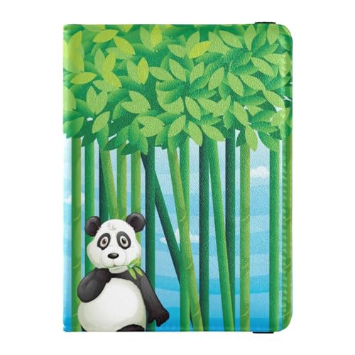 Reisepasshülle für Damen, Panda, Natur, Premium-PU-Leder, Reisegeschenk, 14,5 x 10,9 cm, Bunt, Einheitsgröße von GuoChe