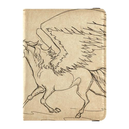 Reisepasshülle für Damen, Pegasus, mystische Kreatur, legendär, Premium-PU-Leder, Reisezubehör, 14,5 x 10,9 cm, Bunt, Einheitsgröße von GuoChe