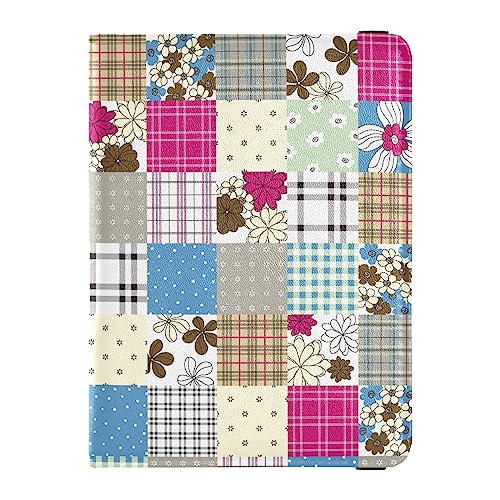 Reisepasshülle für Damen, Retro-Blumenmuster, kreativ, PU-Leder, Reisegeschenk, 14,5 x 10,9 cm, Farbenfrohes Patchwork, Einheitsgröße von GuoChe