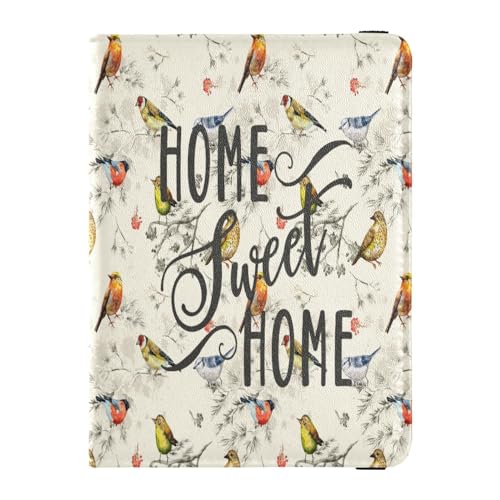 Reisepasshülle für Damen, Sweet Home, Premium-PU-Leder, Reisezubehör, 14,5 x 10,9 cm, Bunt, Einheitsgröße von GuoChe