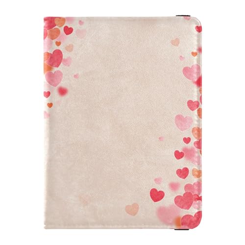 Reisepasshülle für Damen, Valentinstag, Liebe, kreatives PU-Leder, Reisegeschenk, 14,5 x 10,9 cm, Bunt, Einheitsgröße von GuoChe