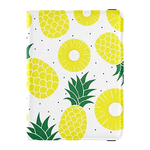 Reisepasshülle für Damen, gelbe Ananas-Frucht, kreatives PU-Leder, Reisegeschenk, 14,5 x 10,9 cm, Ananas, Einheitsgröße von GuoChe