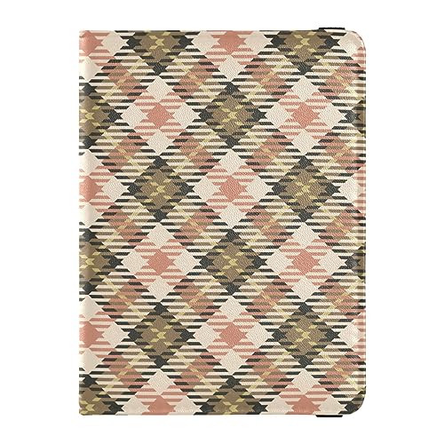 Reisepasshülle für Damen, kariert, cremefarben, rosa, kreativ, PU-Leder, Reisegeschenk, 14,5 x 10,9 cm, Plaid Creme Rosa, Einheitsgröße von GuoChe