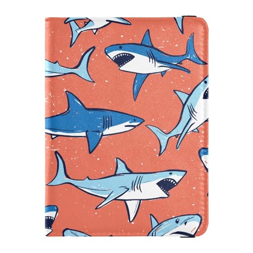 Reisepasshülle für Damen, nahtlos, Ashark, kreativ, PU-Leder, Reisepasshülle, 14,5 x 10,9 cm, Bunt, 1 size von GuoChe