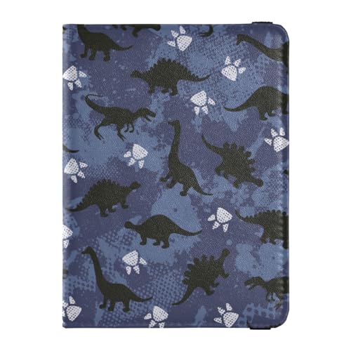 Reisepasshülle für Damen, süßes Dinosaurier-Muster, Premium-PU-Leder, Reisepasshülle, 14,5 x 10,9 cm, Bunt, 1 size von GuoChe