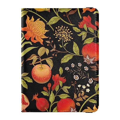 Reisepasshülle für Herren, Apfel, Granatapfel, Blume, Frühling, Premium-PU-Leder, Reisegeschenk, 14,5 x 10,9 cm, Exotische Vögel Blumen Und Früchte, Einheitsgröße von GuoChe