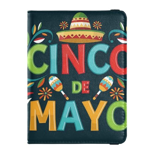 Reisepasshülle für Herren, Cinco de Mayo May Urlaub, kreatives PU-Leder, Reisegeschenk, 14,5 x 10,9 cm, Bunt, Einheitsgröße von GuoChe