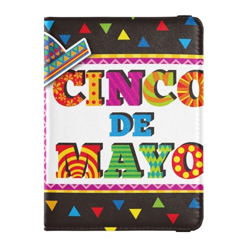 Reisepasshülle für Herren, Mexiko, Cinco de Mayo, Premium-PU-Leder, Reisegeschenk, 14,5 x 10,9 cm, Bunt, Einheitsgröße von GuoChe