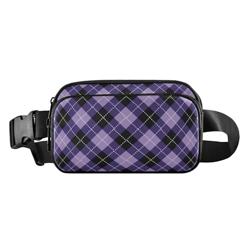 Stilvolle Bauchtasche für Damen und Herren, wasserabweisend, mit verstellbarem, Halloween-Argyle-Büffelkaro, Schottenkaro, Schottland-Violett, 20,3 x 13,5 x 5,8 cm, Retro, Halloween Argyle-Büffelkaro Stilvolle Bauchtasche für Damen und Herren, wasserabweisend, mit verstellbarem, Halloween-Argyle-Büffelkaro, Schottenkaro, Schottland-Violett, 20,3 x 13,5 x 5,8 cm, Retro, Halloween Argyle-Büffelkaro von GuoChe