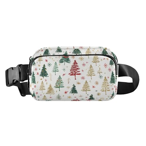 Stilvolle Bauchtasche mit Weihnachtsbäumen, für Damen, Herren, Teenager, wasserabweisend, Laufgürteltasche von GuoChe
