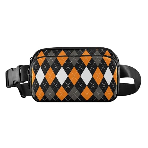 Süße Crossbody-Tasche für Damen und Herren, wasserdicht, Croose-Body mit verstellbarem Riemen, Argyle-Büffelkaro, Schottenkaro, Schottland, Orange, Halloween, 20,3 x 13,5 x 5,8 cm, Retro-Stil Süße Crossbody-Tasche für Damen und Herren, wasserdicht, Croose-Body mit verstellbarem Riemen, Argyle-Büffelkaro, Schottenkaro, Schottland, Orange, Halloween, 20,3 x 13,5 x 5,8 cm, Retro-Stil von GuoChe