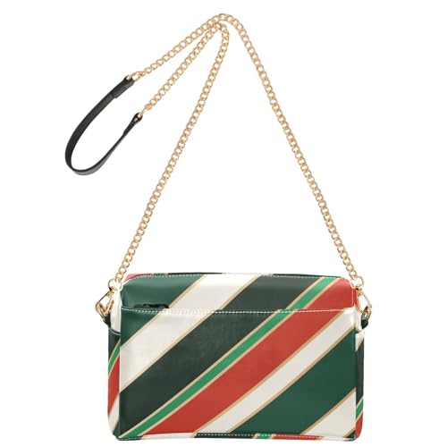 Umhängetaschen für Damen, klein, veganes Leder, Damen-Geldbörse, Umhängetasche, wasserdicht, festlich, gestreift, Weihnachten von GuoChe