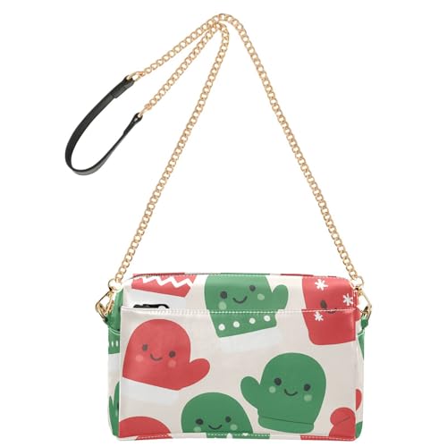 Umhängetaschen für Damen, veganes Leder, lässige Geldbörse, Cross-Body, wasserdicht, Damen-Schulterhandtaschen, Weihnachts-Fäustlinge von GuoChe