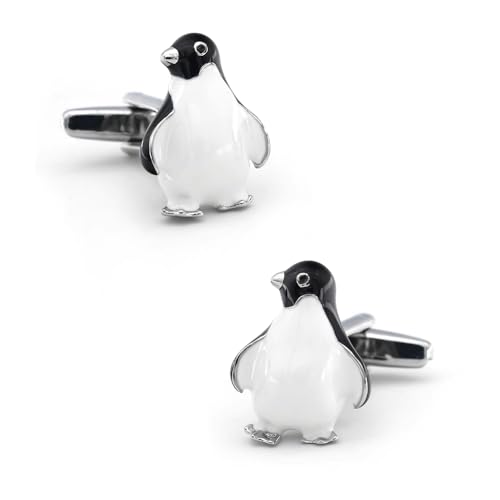 Lustige Manschettenknöpfe für Männer, lustiger kleiner Pinguin-Stil, Weihnachts-Manschettenknöpfe aus Edelstahl von Guochenxi168