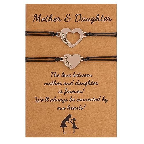 Guoguonb 2 Stück Mutter Tochter Armband Set Mama Tochter 2 Passende Herz Armbänder Kreative Persönlichkeit Schmuck mit Gravur für Mädchen Damen Mama Tochter Geburtstag Geschenk Guoguonb 2 Stück Mutter Tochter Armband Set Mama Tochter 2 Passende Herz Armbänder Kreative Persönlichkeit Schmuck mit Gravur für Mädchen Damen Mama Tochter Geburtstag Geschenk von Guoguonb