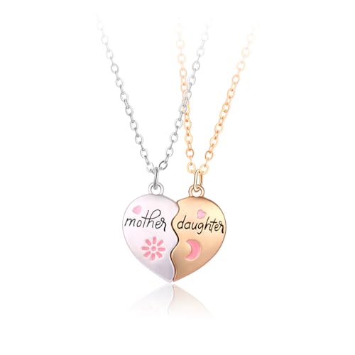 Guoguonb 2 Stück Mutter Tochter Halskette Set Mama Tochter Passende Herz Anhänger Schmuck mit Gravur für Mädchen Damen Mama Tochter Geburtstag Geschenk Guoguonb 2 Stück Mutter Tochter Halskette Set Mama Tochter Passende Herz Anhänger Schmuck mit Gravur für Mädchen Damen Mama Tochter Geburtstag Geschenk von Guoguonb