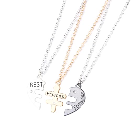 Guoguonb 3Pcs Legierungen Beste Freunde Halskette Passende Puzzle Best Friend Paare Anhänger Halskette Partner Schmuck Ketten für Herren Teenager Frauen 3 Farben Guoguonb 3Pcs Legierungen Beste Freunde Halskette Passende Puzzle Best Friend Paare Anhänger Halskette Partner Schmuck Ketten für Herren Teenager Frauen 3 Farben von Guoguonb