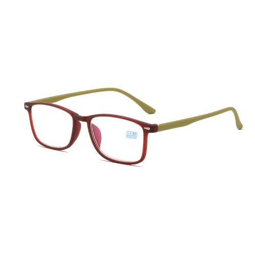 Guohorn Classic Kurzsichtige Brille für Männer Frauen Leichtgewicht Myopie Brille Arbeitseinsatz Entfernung (Rot, -5.5, Dioptrien) von Guohorn