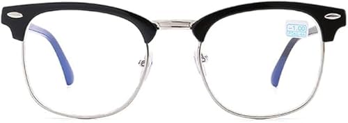 Guohorn Fashion Fernbrille für Männer Frauen Kurzsichtige Brillen Metall Fernbrillen (Schwarz, -4.0, Dioptrien) von Guohorn