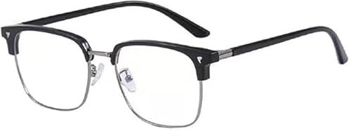 Guohorn Mode Myopiebrille für Männer Frauen Metall Retro Distanzbrille (Schwarz, -1.5, Dioptrien) von Guohorn