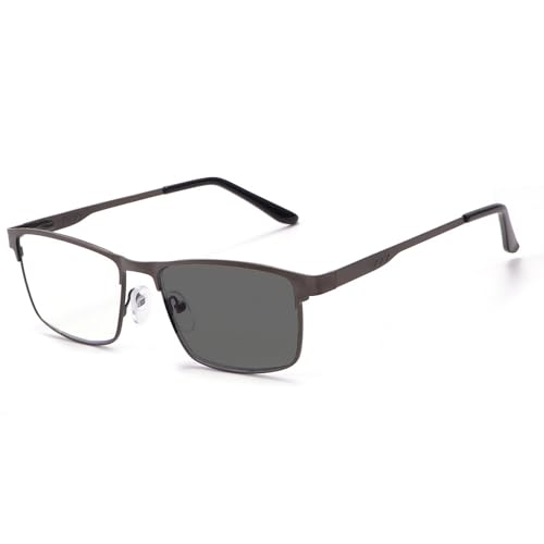 Guohorn Photochrome Kurzsichtige Fernbrille für Männer Frauen Leichtgewichtige Klassische Blaulichtblockierende Myopiebrille (Schwarz, -2.50, Dioptrien) von Guohorn