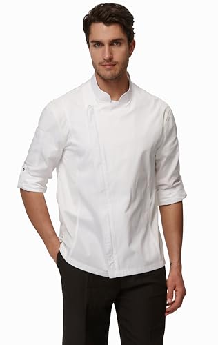 Guolamy Herren Küchenjacke Arbeitsuniform Professionelle Koch Küchenuniform Langarm 2947M（Lange Ärmel weiß，L von Guolamy
