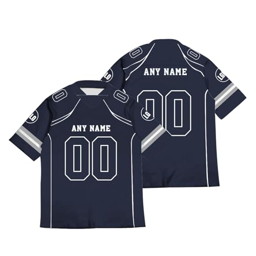 American Football Trikot Personalisiert American Football Jersey Shirts Personalisierte Spieltrikots mit Name Nummer Logo für Kinder Erwachsene Junge Mädchen Herrn Damen A03 von Guooyuuyu
