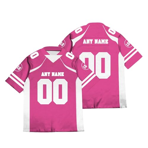 American Football Trikot Personalisiert American Football Jersey Shirts Personalisierte Spieltrikots mit Name Nummer Logo für Kinder Erwachsene Junge Mädchen Herrn Damen A07 von Guooyuuyu