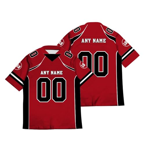 American Football Trikot Personalisiert American Football Jersey Shirts Personalisierte Spieltrikots mit Name Nummer Logo für Kinder Erwachsene Junge Mädchen Herrn Damen A09 von Guooyuuyu