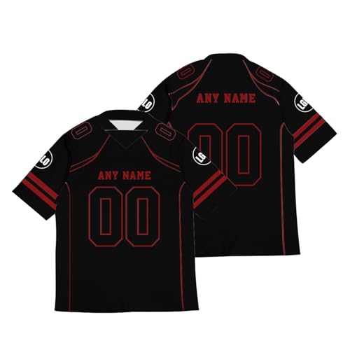 American Football Trikot Personalisiert American Football Jersey Shirts Personalisierte Spieltrikots mit Name Nummer Logo für Kinder Erwachsene Junge Mädchen Herrn Damen A28 von Guooyuuyu