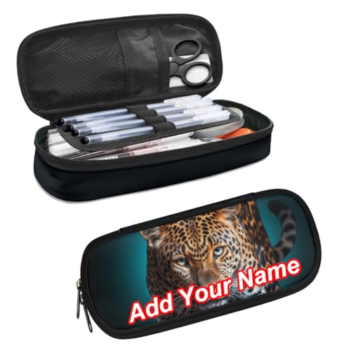 Guosanchn Federmäppchen mit Leopardenmuster, großes Fassungsvermögen, für Kinder, Jungen, personalisierbar, Wildtiere, Stifte, Stiftehalter, Stiftebox, Schule, Büro, Schreibwaren, Aufbewahrungstasche Guosanchn Federmäppchen mit Leopardenmuster, großes Fassungsvermögen, für Kinder, Jungen, personalisierbar, Wildtiere, Stifte, Stiftehalter, Stiftebox, Schule, Büro, Schreibwaren, Aufbewahrungstasche von Guosanchn